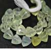 Natural Shaded Prehnite Faceted Trillion Briolettes Drops Beads Strand Length 8 Inches and Size 9mm approx.
